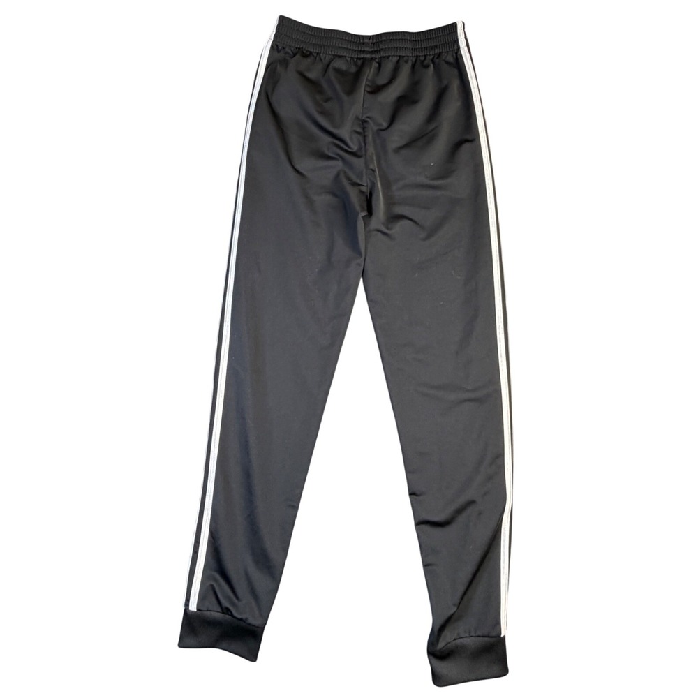 Adidas Boys Track Pants Black White 3-Stripe Joggers Size L 14/16 AR5645 - Picture 2 of 8